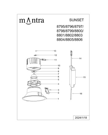 SUNSET * Empotrable LED 20/30W Marco Negro